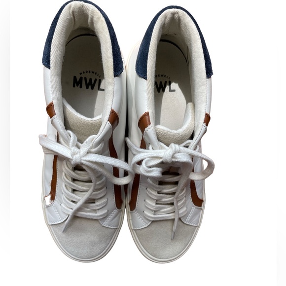 Madewell Sidewalk High Top Sneakers in Colorblock Leather Sz. W - 8 M 6.5 - Picture 5 of 9